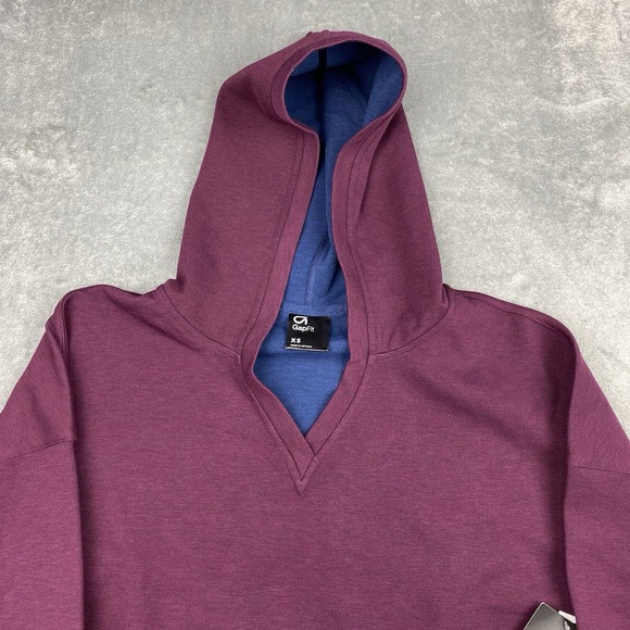 NWT Gap GapFit Sweatshirt Womens XS Burgundy Double Knit Crop Hoodie Activewear - Picture 7 of 15